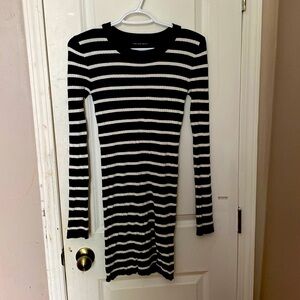 Streetwear Society Striped Black & White Dress .